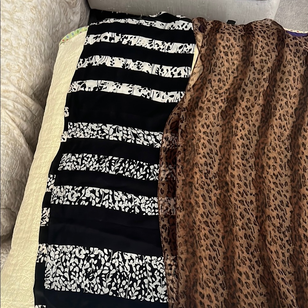 Ann Taylor Mix of Scarves including Black and Gray Animal Print Scarves